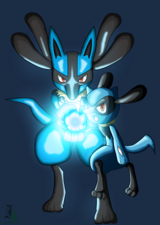 Blue black pokemon glowing light - free light wallpaper for mobile