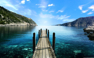 Dock mountain water background foreground - lake free wallpaper