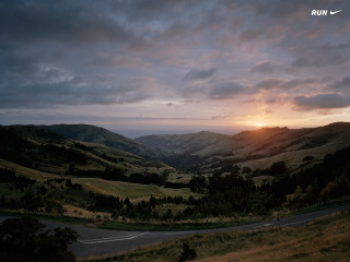 Sunset winding road mountains cloudy - cerith wyn evans free wallpaper