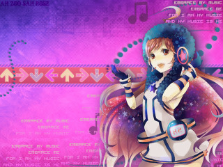 Girl gun music note hand - color scheme free wallpaper