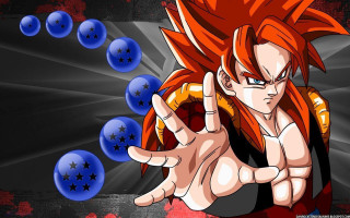 Cartoon character red hair blue 2 - akira toriyama free wallpaper