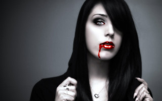 Woman blood ring necklace face - her neck and a ring free wallpaper