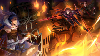Anime couple fire pit flames 2 - a fire pit free wallpaper