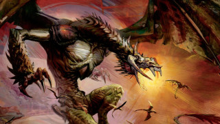 Demon attacking demon sword hand - a painting of a demon free wallpaper