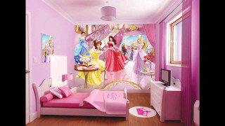 Pink bed princess mural couch - detail free wallpaper