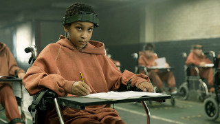 Young boy wheelchair writing blindfold - a young boy free wallpaper