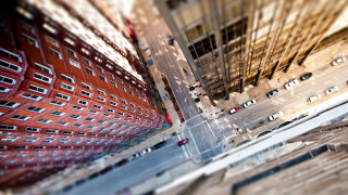 City street tiltshift redbuilding redcar - tilt shift free wallpaper