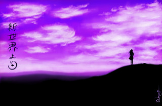 Person hill purple sky clouds - a purple sky in the background free wallpaper