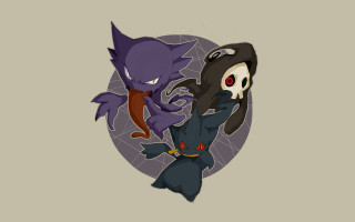 Monsters fighting demon cartoon gray - spooky free wallpaper