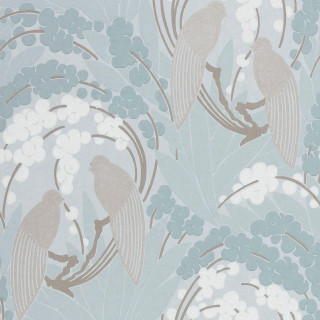 Birds flowers blue beige wallpaper - gaudy free wallpaper for tablet