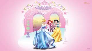 Princess friends castle pink background - a pink wall free wallpaper for desktop