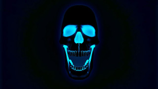 Glowing skull blue eyes hologram 2 - glowing free wallpaper