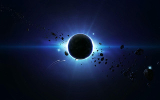 Black hole bright blue light - a black hole free wallpaper