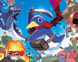 Cartoon character flying birds castle - a castle in the background free wallpaper