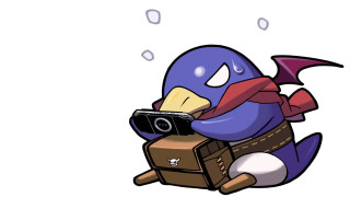 Cartoon bird camera bag bubbles - dan content free wallpaper