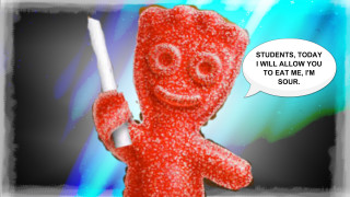 Red teddy bear toothbrush speech - high saturation free wallpaper