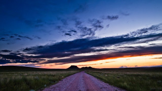Dirt road field sunset clouds 2 - a dirt road in a field free wallpaper