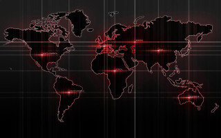 World map red lights black - a world map free wallpaper