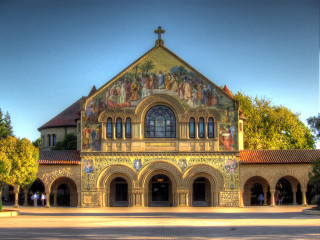 Church clocktower painting bridge cityscape - a large painting free wallpaper
