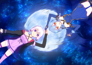 Anime characters space scene blue - a space scene free wallpaper