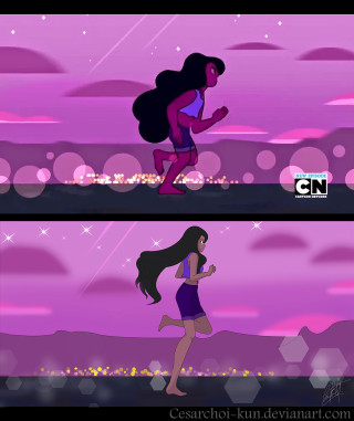 Cartoon woman running desert pink - the desert free wallpaper for mobile