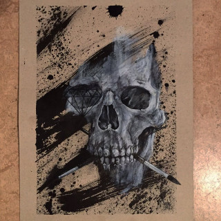 Skull cigarette drawing artistic illustration - a cigarette free wallpaper for tablet