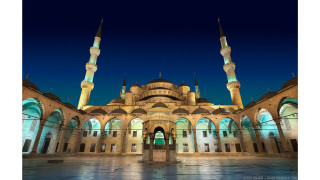 Large building lights clock tower 4 - egyptian art free wallpaper