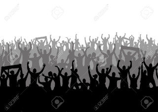 Crowd arms up stock photo - plain background free wallpaper for desktop