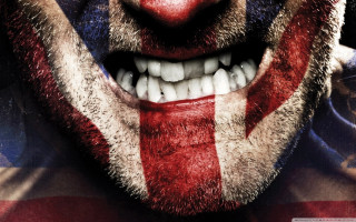 Painted face flag smiling man - facial muscle free wallpaper