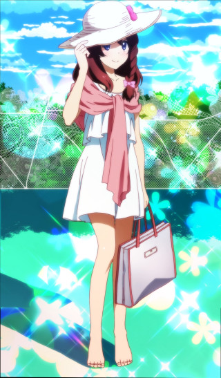 Woman white dress hat bag - a bag free wallpaper