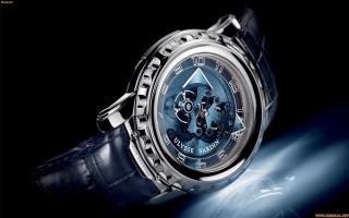 Blue dial watch black strap - baroque free wallpaper for desktop