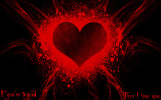 Red heart black background red 7 - you free wallpaper