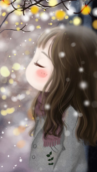 Girl eyes closed tree falling - a tree free wallpaper for mobile