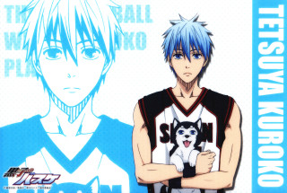 Blue hair man dog basketball - derf free wallpaper