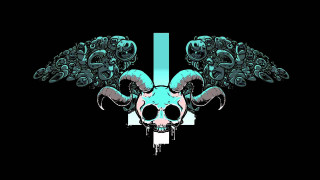 Skull large horn bird blue - a large bird free wallpaper