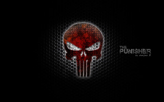 Red skull white eyes black - punk free wallpaper for desktop