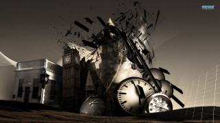 Clocktower giantclock building bird mattepainting - a giant clock free wallpaper