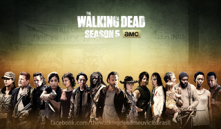 Group people yellow background walking - dead free wallpaper