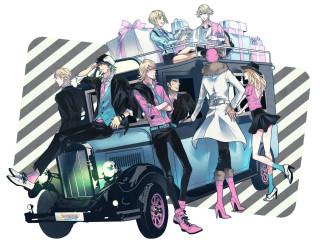 Group people car pink dress - top of a car free wallpaper for desktop