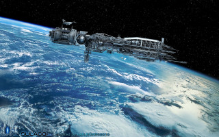 Space station orbit nasa artist - chris moore free wallpaper