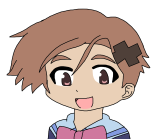 Cartoon boy cross bowtie forehead - maya free wallpaper