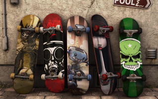 Skateboards skulls wall sign pool2 - skull free wallpaper