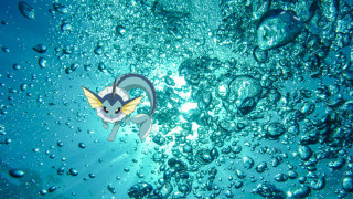 Pokemon figure floating water bubbles - bubble free wallpaper