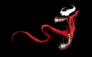 Red white monster long teeth - face and mouth free wallpaper