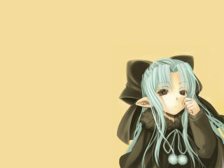 Cartoon character blue hair black - her ear free wallpaper