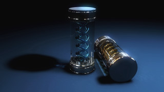 Glass tube metal cap blue 2 - a blue surface free wallpaper