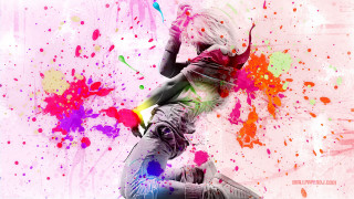 Person colorful background spray paint - graffiti paint free wallpaper