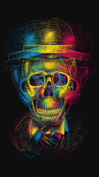 Skull hat tie psychedelic dali - psychedelic free wallpaper for mobile