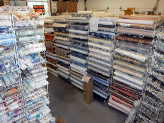 Large room fabrics display store - spectacular free wallpaper