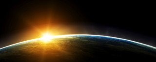 Sun shining earth space view 3 - over the earth free wallpaper